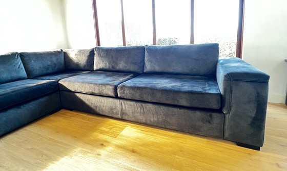 Image 1 of Corner Sofa Inno Living - Fabric Velvet Charcoal