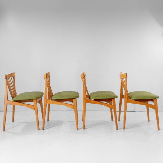 1x Vier Mid-Century Modern Italiaanse Houten Eetkamerstoelen in de Stijl van Ico Parisi – Skai (photo 6 of 14)
