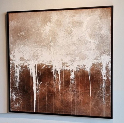 Frances Eckhardt - Peinture abstraite peinte à la main, art moderne et contemporain, 100 x 100 cm