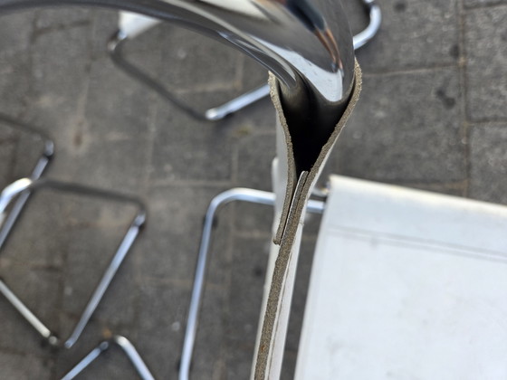 4 sedie di design, 1980 – Sedie da pranzo, Leather, Chrome (photo 6 of 9)