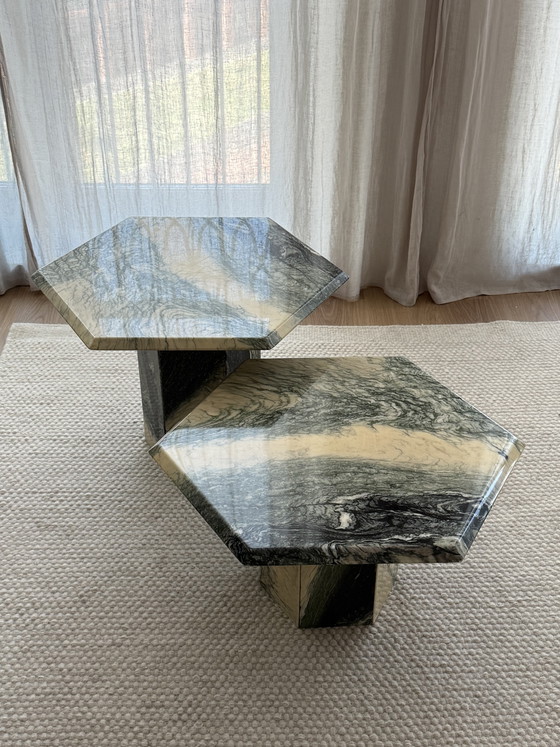 Vintage Marmeren Salontafel Set – Marble (photo 10 of 12)