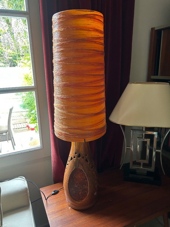 Image 1 of Lampada Accolay in terracotta, con doppio paralume in resina, 1960