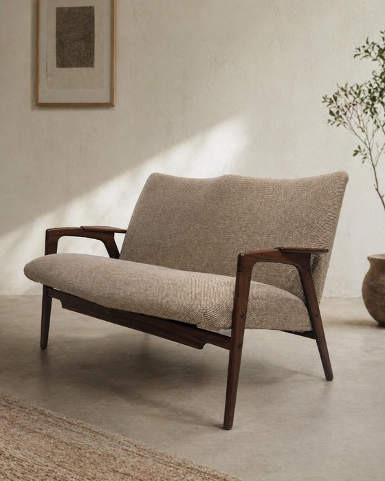 Image 1 of Vintage Scandinavian two-seater sofa in solid teak