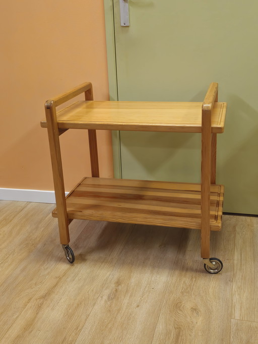 Carrello da portata vintage in opale, carrello per bevande, tavolino laterale