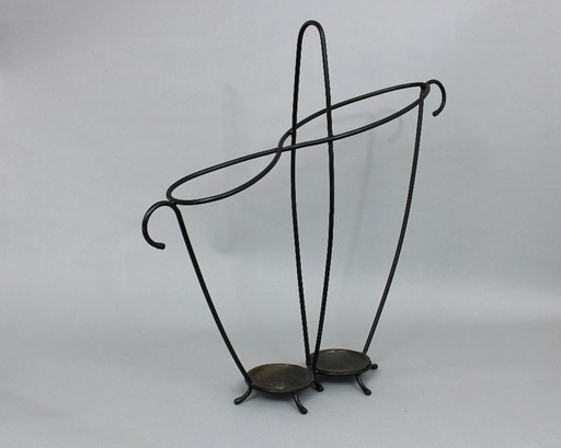 Porte-parapluie en métal - années 1960 - dans le style de Jean Royere / Mathieu Mategot