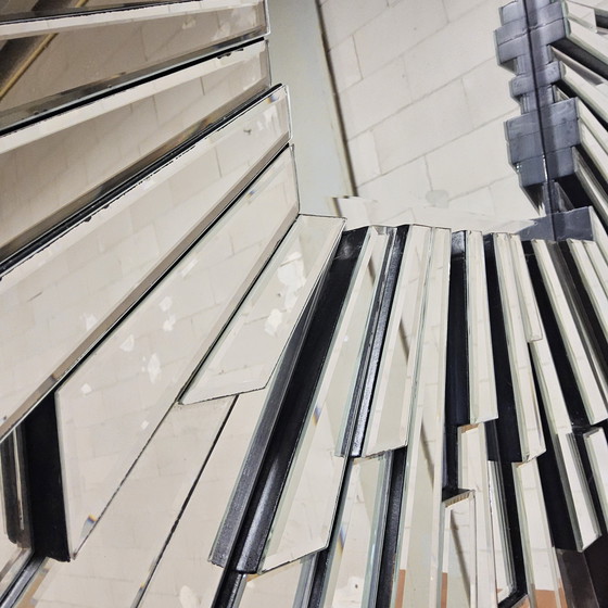 Image 1 of Großer, einzigartiger Hollywood Regency Eichholtz Sonnenstrahl-Spiegel (120x120cm) Art Deco Stil MOONRIVER MIRROR