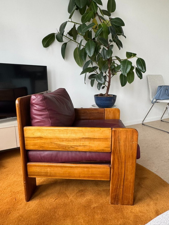 Image 1 of Vintage Italian Leather Armchairs - 1970s