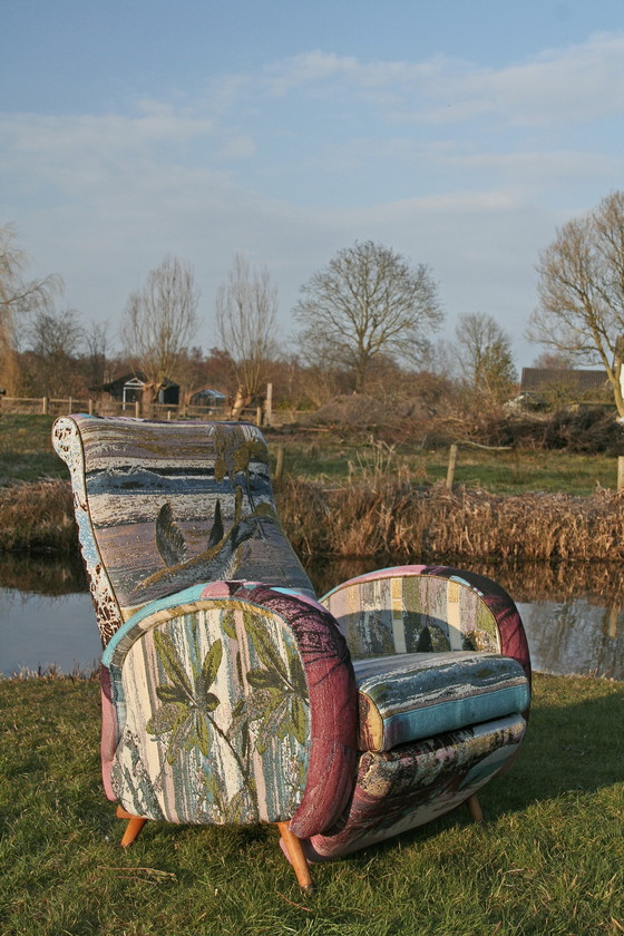 Image 1 of 1 uitklapbare, mid-century relaxfauteuil