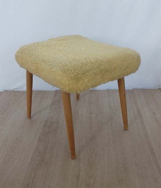 Fünfziger Jahre Hocker – Textile, Wood (photo 7 of 8)