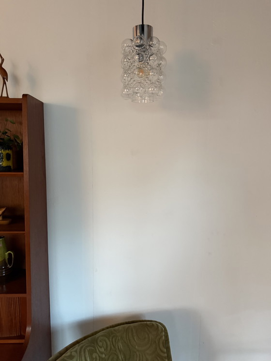 Image 1 of Lampada a sospensione vintage in vetro a bolle, Helena Tynell anni '70