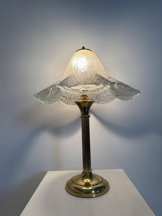 Image 1 of Lampe de table en verre Mid Century, années 1970