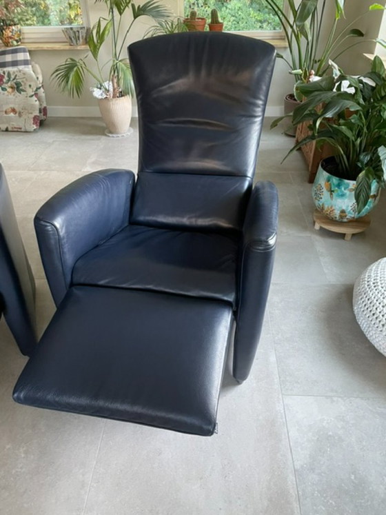 Poltrona relax Jori blu scuro con funzionamento manuale – Poltrone, Leather (photo 4 of 5)