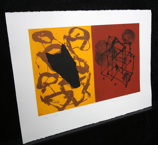 Merz, Albert - untitled (48/50) - color etching/collage - signed by hand