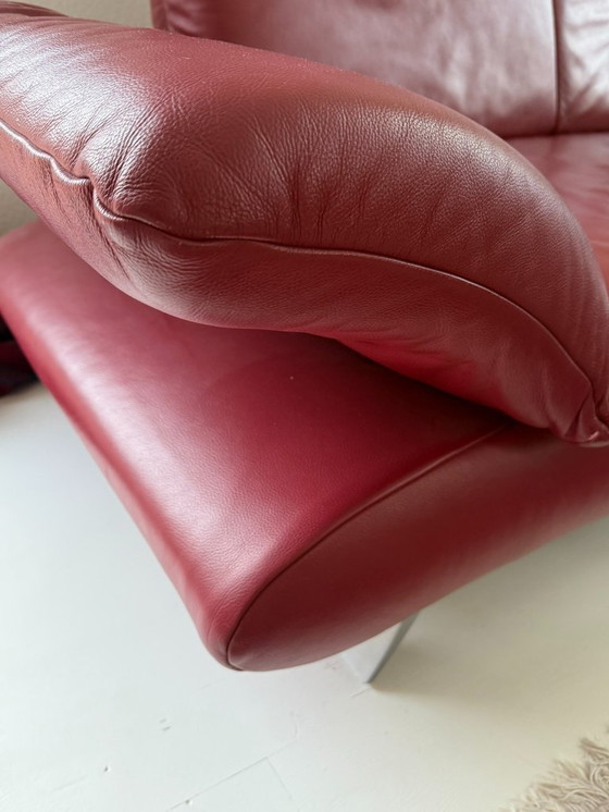 Image 1 of Leder Sofa Zweisitzer und Zweieinhalb-Sitzer Koinor rot