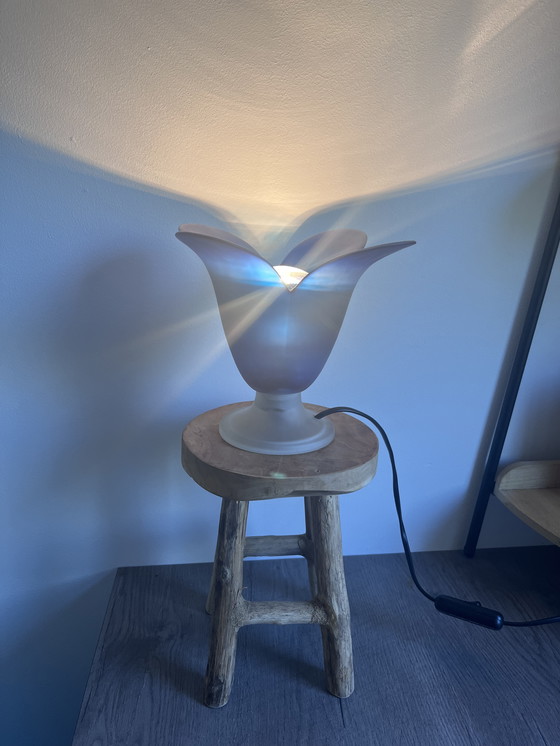 Image 1 of Vintage Glass Tulip Table Lamp