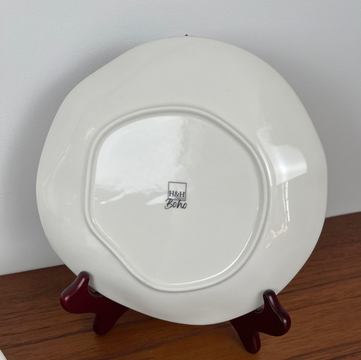 Set of 6 Modern H&H Dessert Plates, Boho Model, Italy