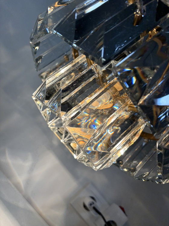 Image 1 of Kinkeldey Kroonluchter Messing & Kristal - Mid-Century