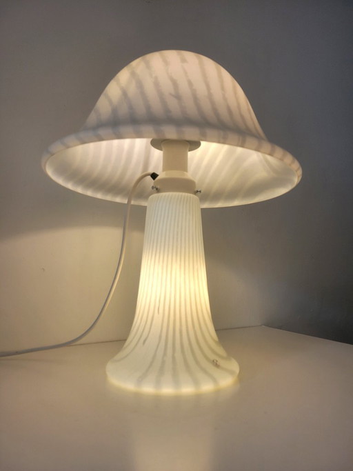 Grande lampe champignon de Peill & Putzler en verre zébré