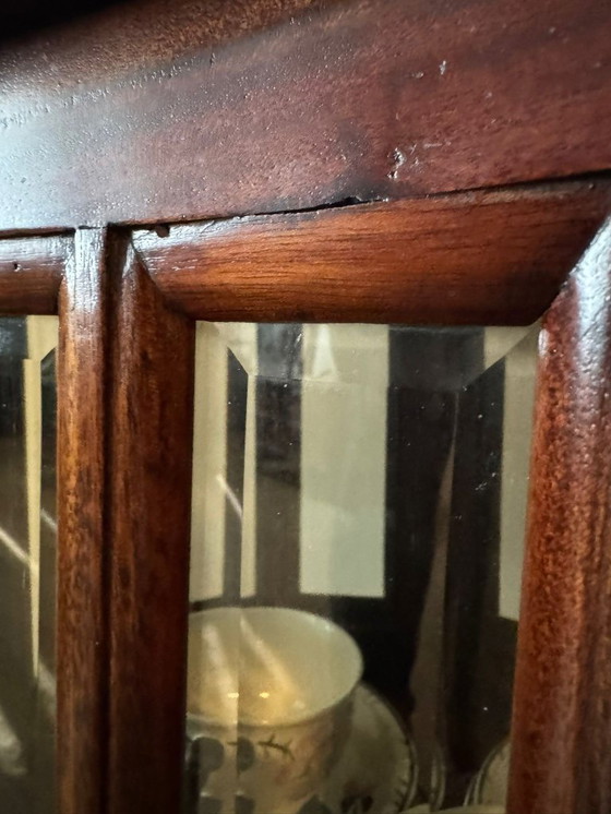 Image 1 of Mahogany Tea Cabinet Display Cabinet Faceted - Flamant