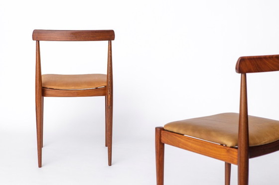Image 1 of Pair Vintage Danish Rosewood Dining Chairs, 1960s Mid-Century Modern, Leather Seats