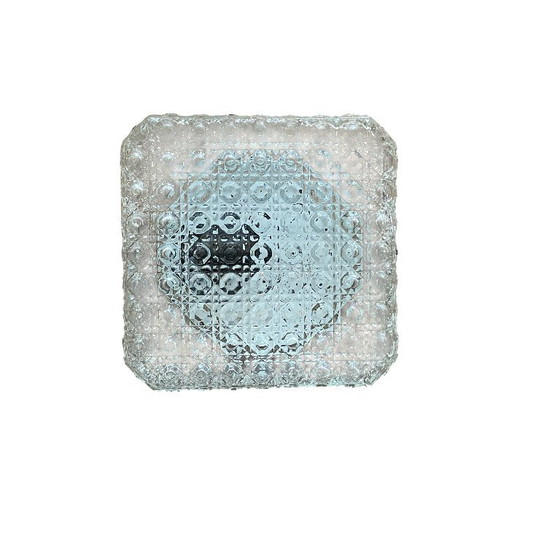 Large Square Wall Sconce Ceiling Light Clear Glass Vintage Light Fixture 1970s 1980s – Wall lights (photo 9 of 9)