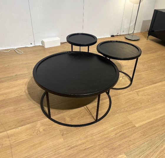 Image 1 of Like New QLIV To Be Served Coffee Table Set Black Design