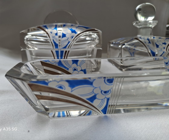 Image 1 of Art Déco Frisiertisch-Set 3-tlg. • Böhmen / Karl Palda Stil • ca. 1930