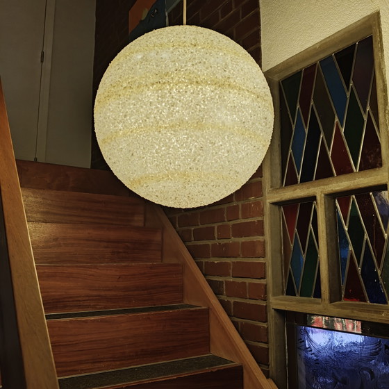 Image 1 of Vintage Space Age Granulaat Hanglamp – Ø42 cm – Jaren 70 Globe Hanglamp