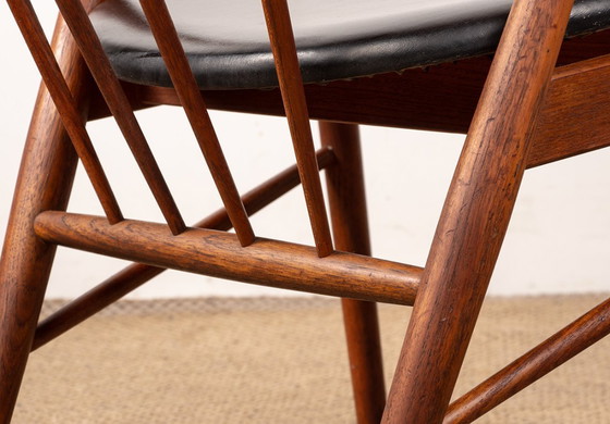 Image 1 of Danish armchairs in teak and skai by Helge Sibast for Sibast 1955.