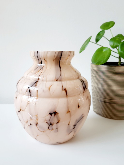 Art Deco Opaline Glass Vase, Verreries de Scailmont, Henri Heemskerk, Belgium