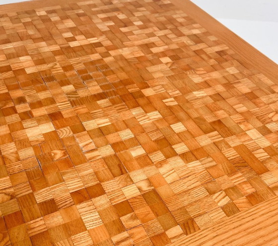 Image 1 of Couchtisch aus Buchenholz mit Mosaikintarsien, Middelboe und Lindum zugeschrieben, 1970er Jahre