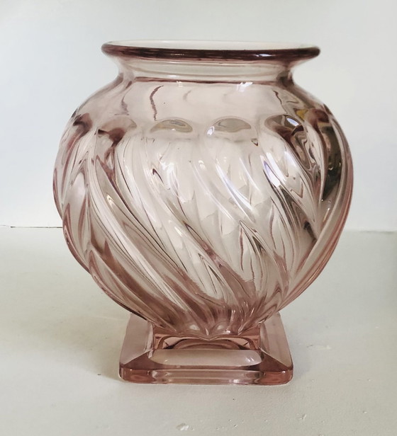 Image 1 of Vaso in vetro Rosaline in stile Art Déco di Rudolf Schrötter per Inwald