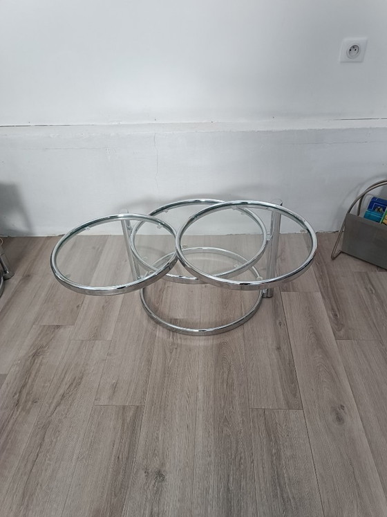 Image 1 of Bijzettafel met draaibare bladen, jaren 80