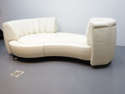 De Sede Sofa DS164, cremeweißes Leder