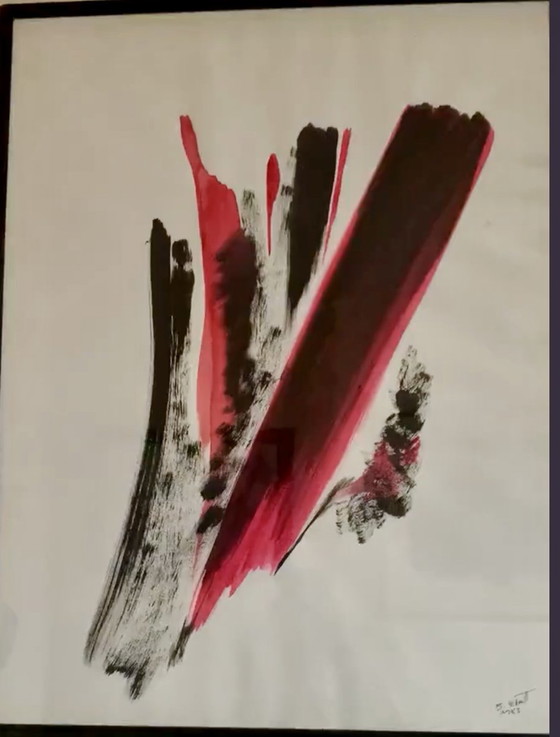Abstraction 1983 - set of 2 - Bernard Schmitt (1950) – Paintings & Drawings, Paper, Glass (photo 6 of 10)