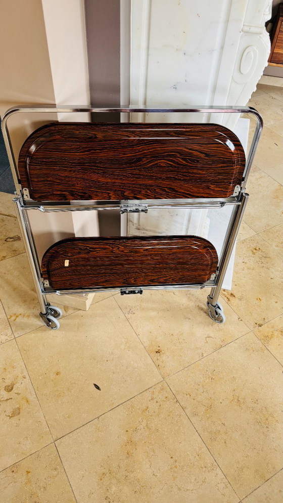 Image 1 of Chariot de service pliant verni 1960