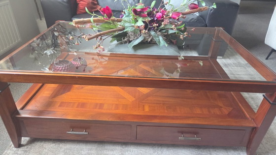 Art-Deco-Salontafel Mahoniehout mit Glasplatte – Jan Frantzen, Couchtische, Wood (photo 6 of 6)