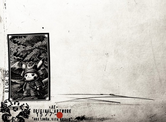 Image 1 of Kunstwerk Pikachu (Pokémon) Berg Fuji