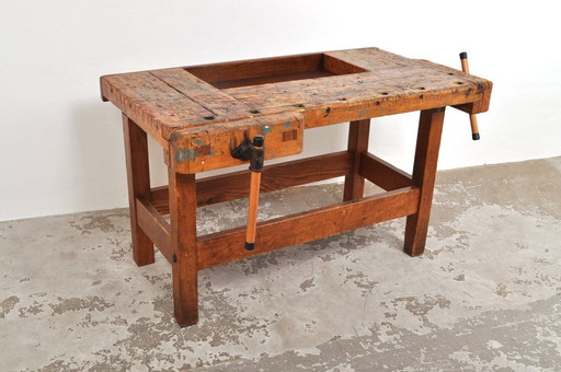 Vintage beech and oak workbench Nooitgedagt / kitchen island