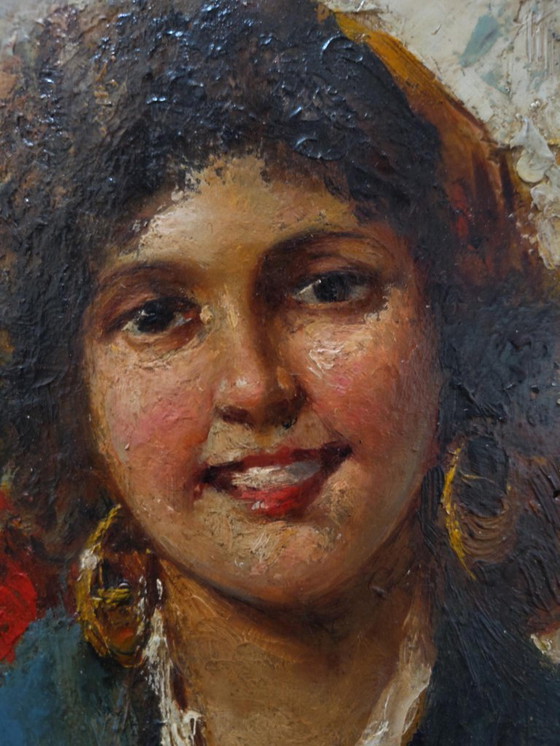 Image 1 of Francesco Saverio Torcia (1840-1891) - Ragazza partenopea (Neapolitanisches Mädchen)