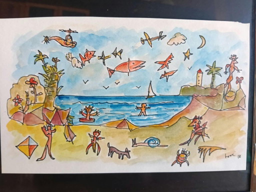 Werk von Massimo Tosco – Aquarell auf Papier (23x14 cm)
