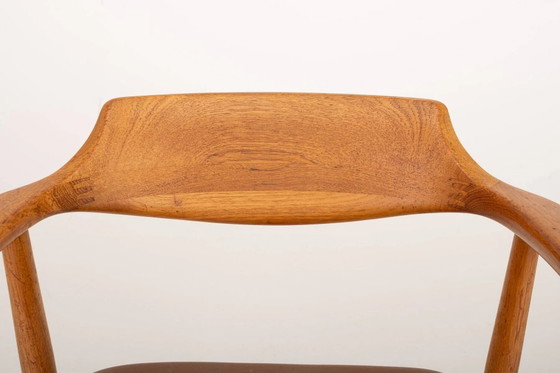 Vintage fauteuil van Høng Stolefabrik, jaren 60 – Bureaustoelen, Leather, Wood, Scandinavian (photo 6 of 10)