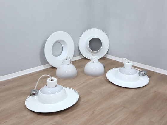 Image 1 of Space Age Veluce Murano Hanging Disc Lamp 1960s, Set of 4
