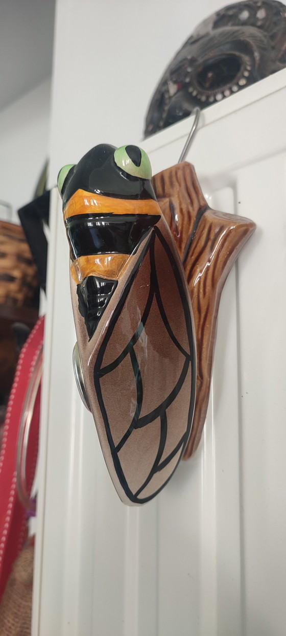 Image 1 of Termometro vintage a forma di cicala, in ceramica provenzale, anni '60-'70