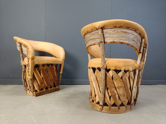 Image 1 of Vintage art populaire mexican dining chairs set of 6, 1970s