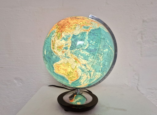 Vintage Wereldbol Met Lamp, 1950