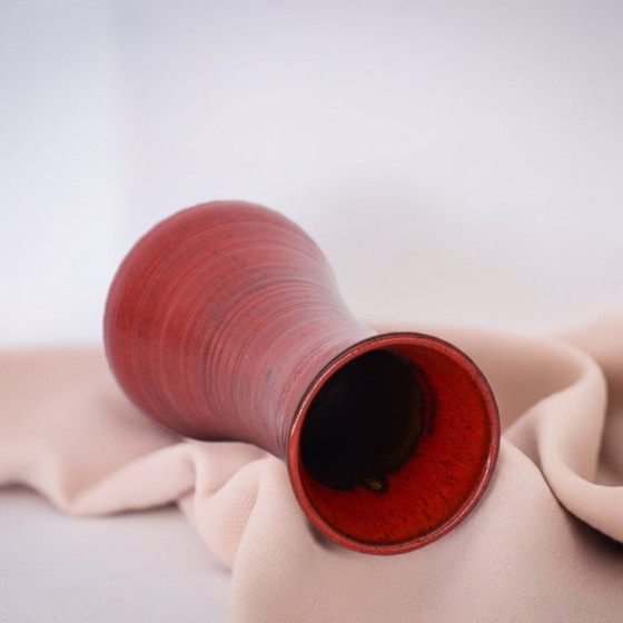 Image 1 of Vaso vintage in ceramica rossa 756/20 (Germania Ovest) – Accent moderno di metà secolo