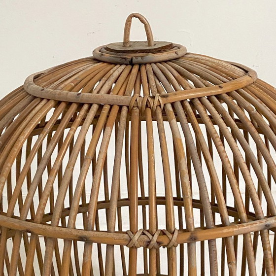 Image 1 of Cage à oiseaux en rotin vintage 60's