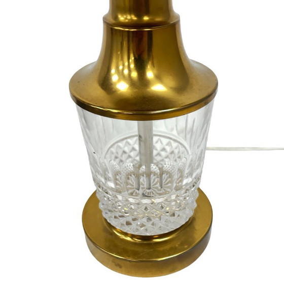 Image 1 of AKA Leuchten – Tischleuchte aus Kristall und Messing, Deutschland, 1970er Jahre, Mid-Century Modern