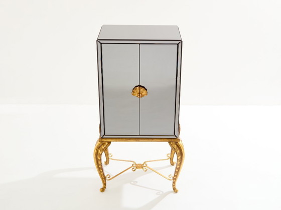 Image 1 of Mueble bar Maison Jansen de madera dorada y espejos 1940